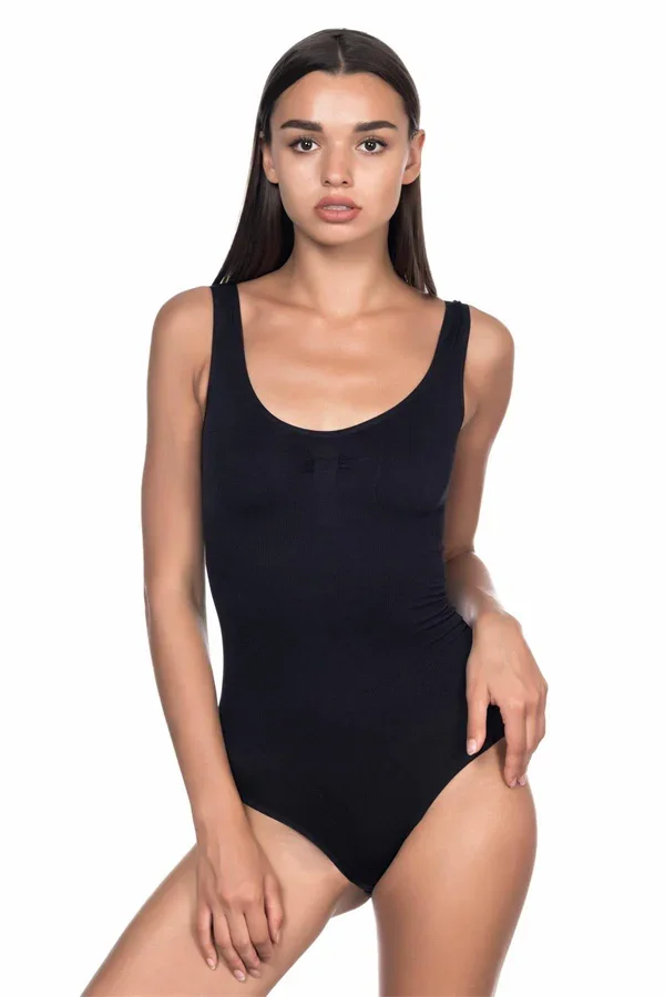 Siyah MI Emay 1924 Soft Kalın Askıllı Çıtçıtlı Body