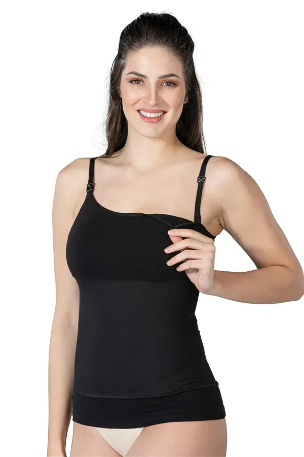 Siyah MI Emay 1402 Modal Cotton Emzirme Atlet Korse