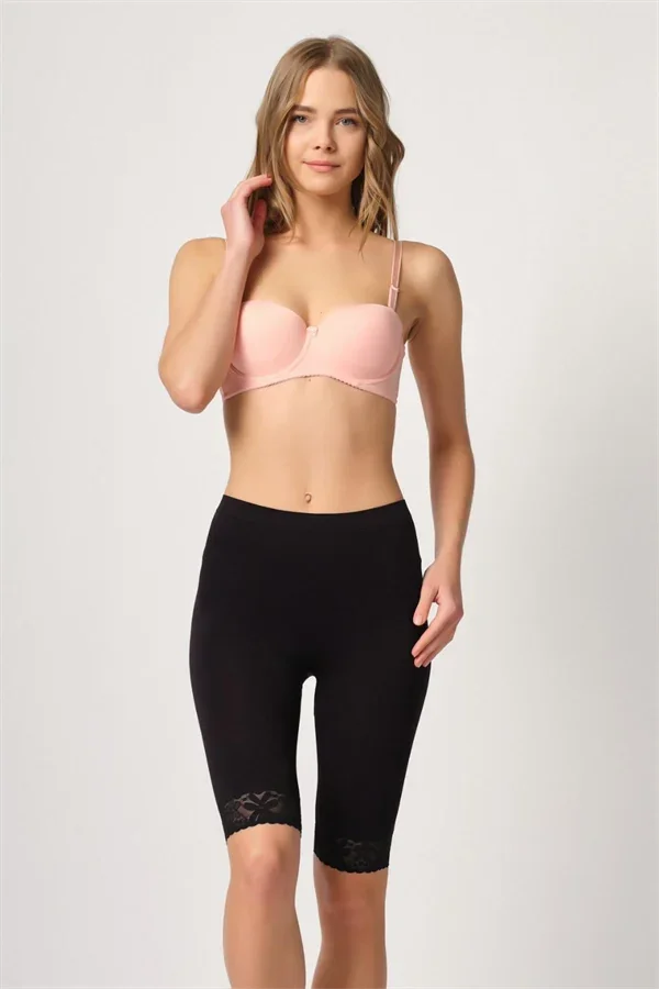 Siyah MI Emay 3004 Soft Uzun Paça Dantel Boxer