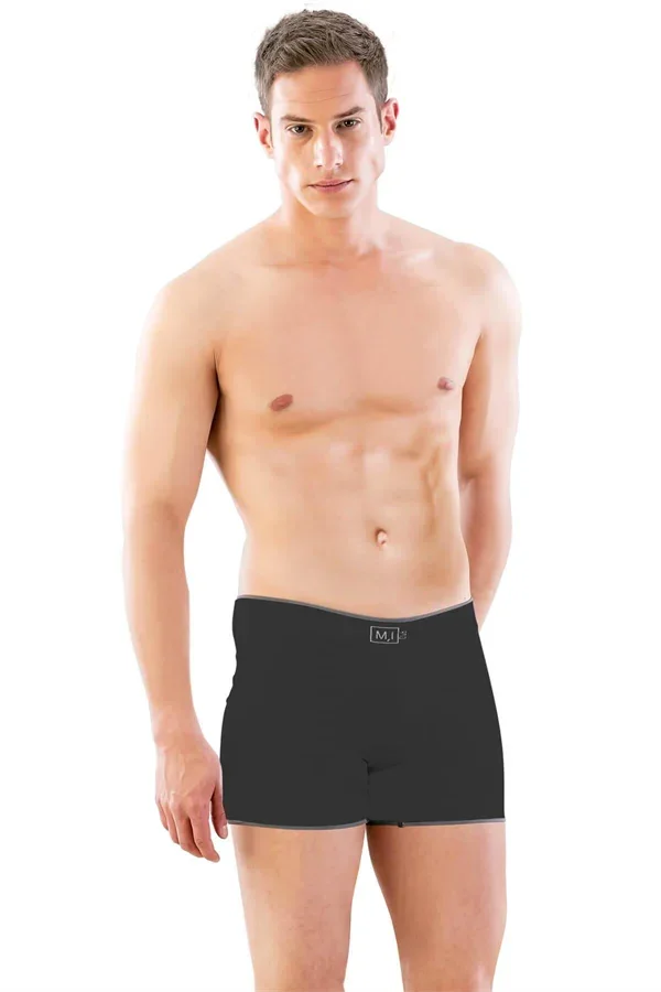 Siyah MI Emay 2108 Seamless uzun Erkek Boxer